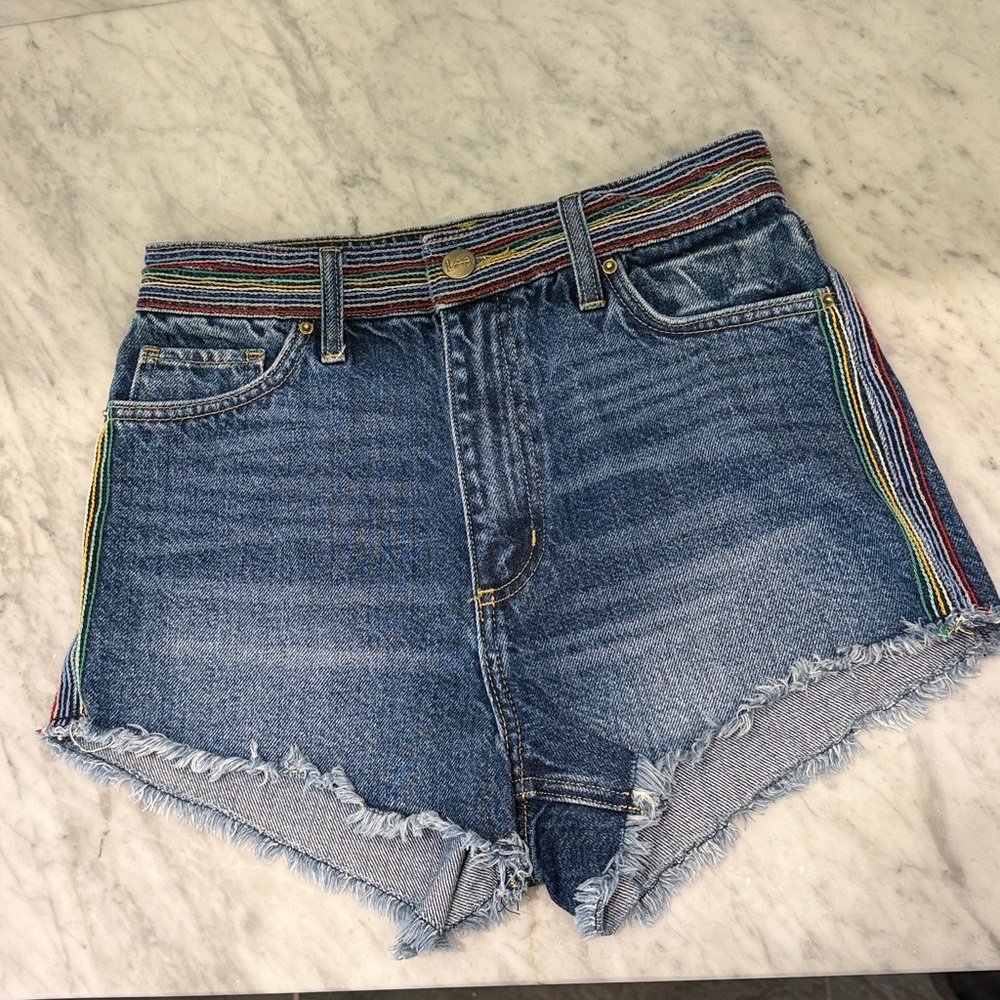 Lee Vintage Modern Rainbow Denim Shorts 27. Washed in unscented detergent UNWORN